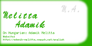 melitta adamik business card